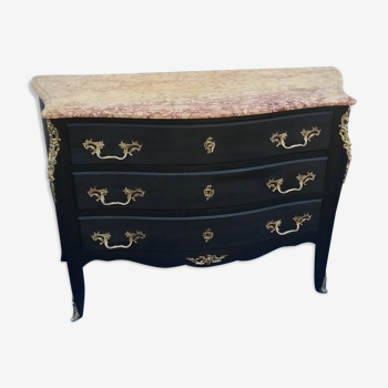 Commode noire style Louis XV