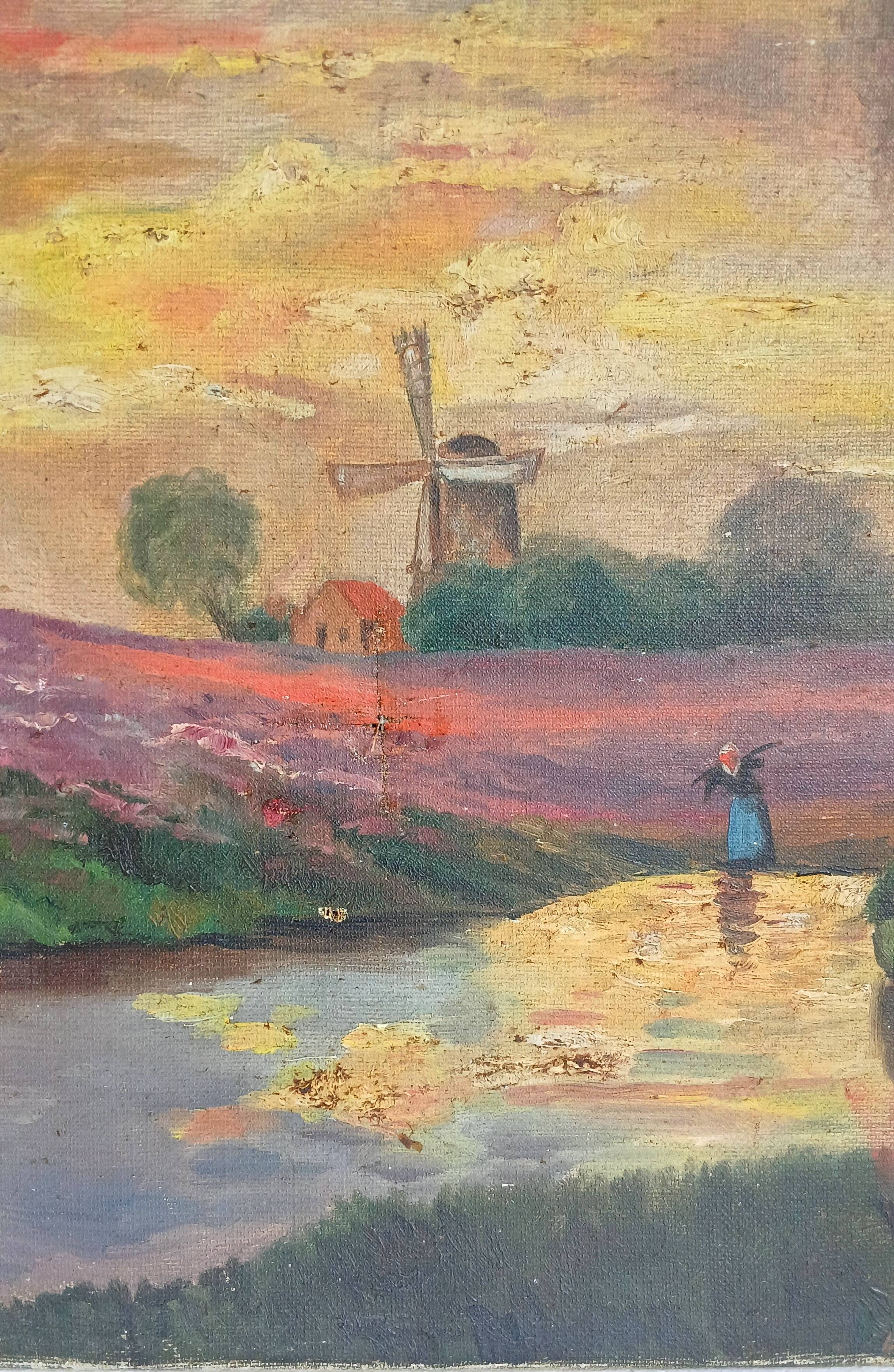 A. Charles 1915, oil on canvas with Flemish inspiration.