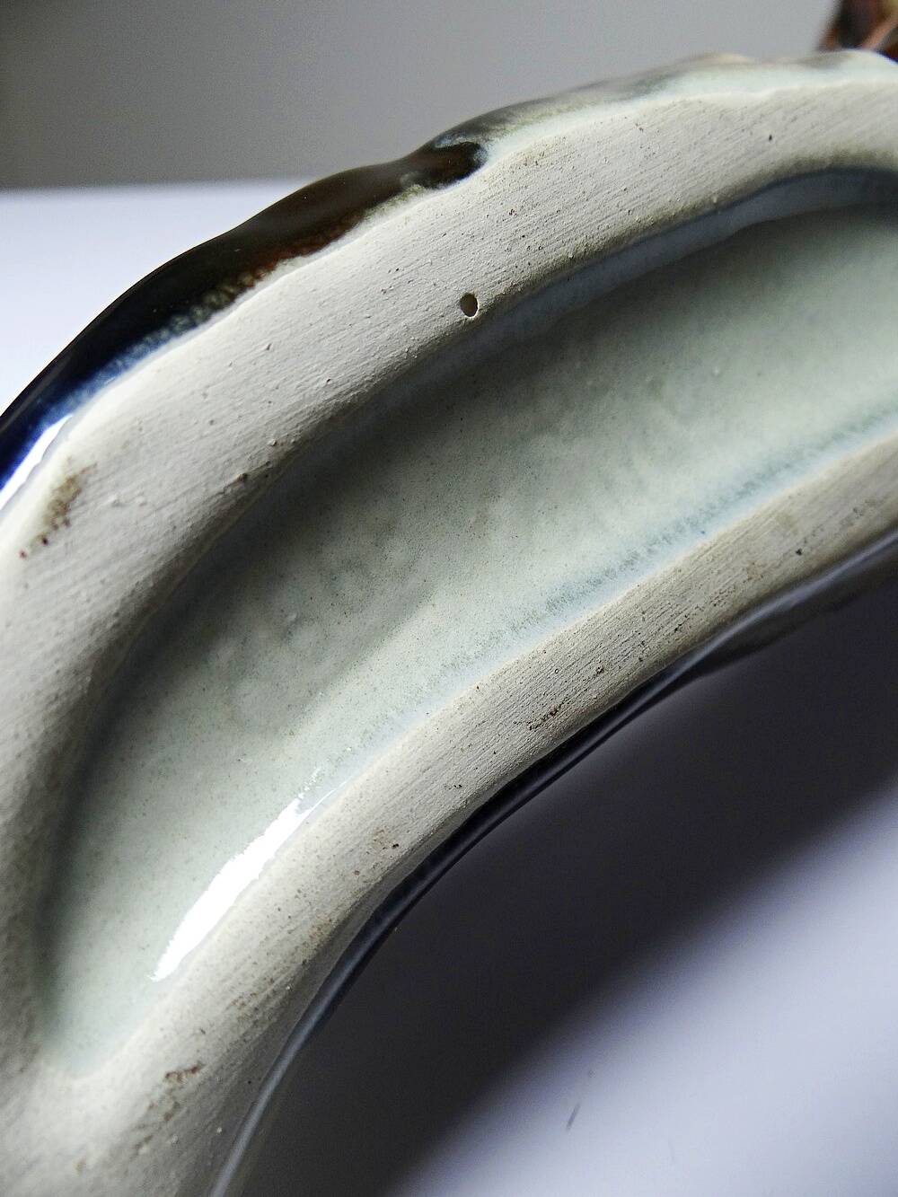 Large ceramic fox from St Clément, after Kraner, 1930s-50s.