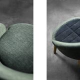 Danish armchair in beech and velvet by Ejvind A. Johansson for Godtfred H. Petersen, 1950-60.