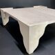 Large square coffee table in travertine by Claude Berraldacci. 1990s. France.