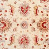 Handmade Cream Wool Floral Rug, Modern Oriental Living Room Carpet 176x228