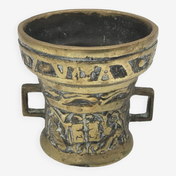 APOTHECARY MORTAR Pharmacy in BRONZE with decoration