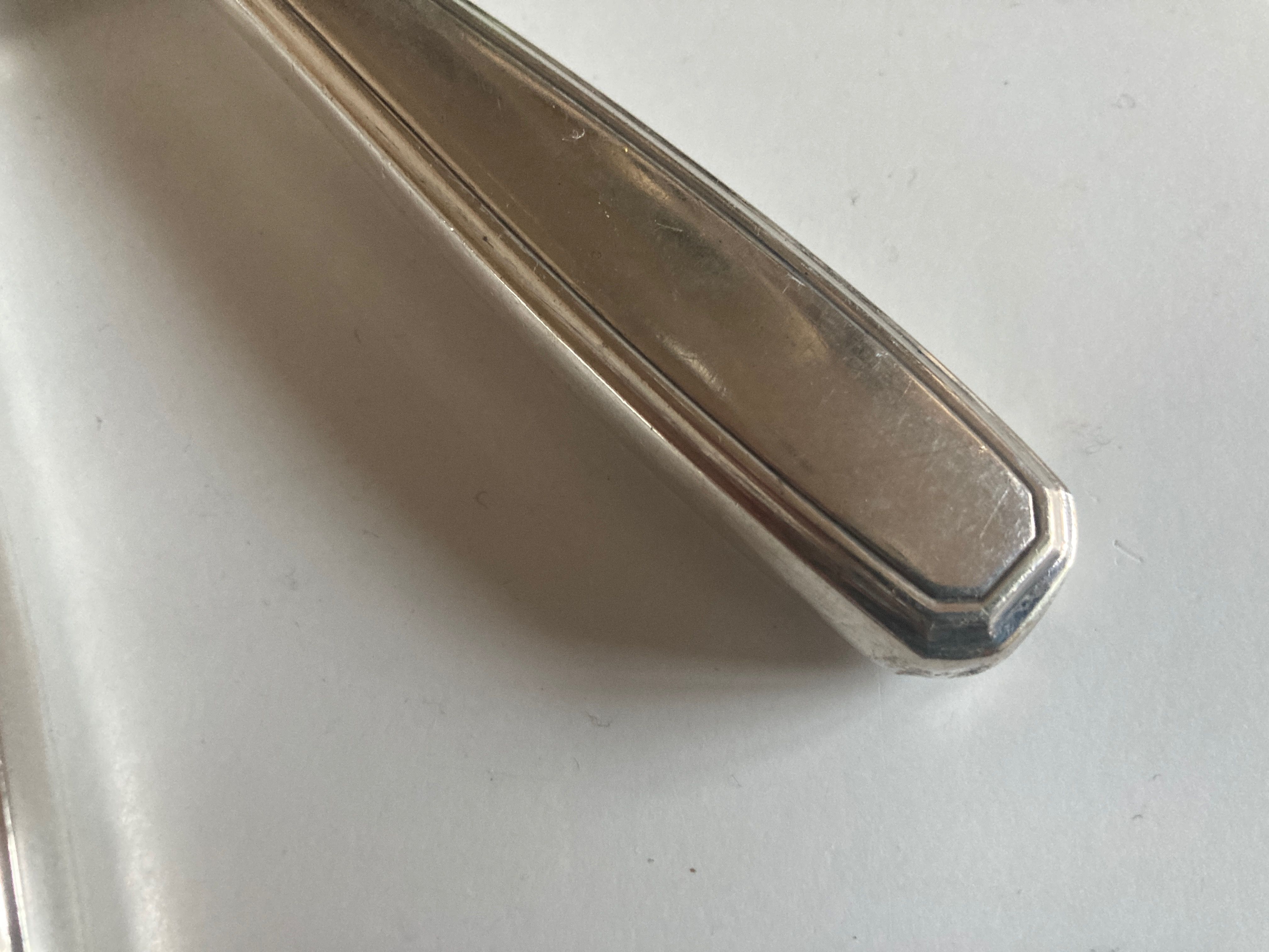 Set of 11 knives Christofle Alfénide Saturn modernist silver metal