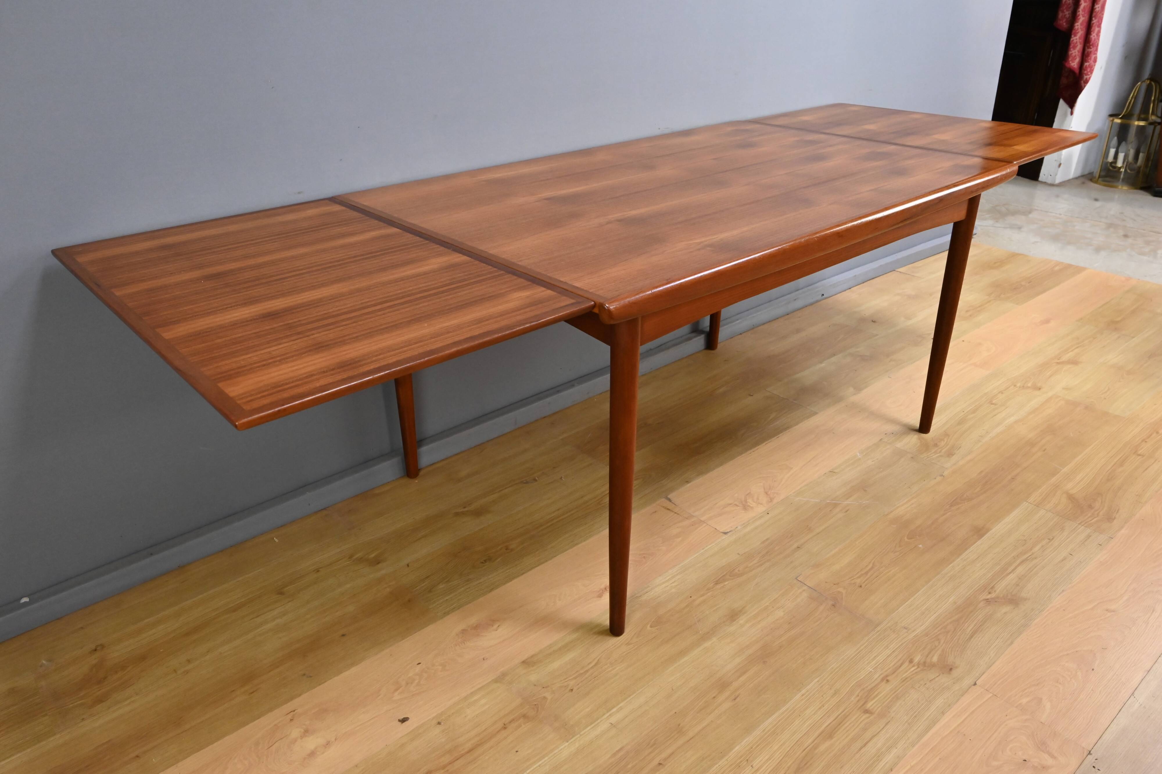Extendable Teak Table, Dyrlund, Denmark – 1960s