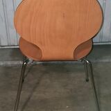 Ant chair design ETNE, wood and chrome metal