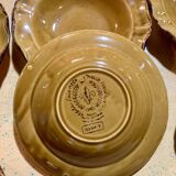 8 yellow ochre plates - adp faience de Provence