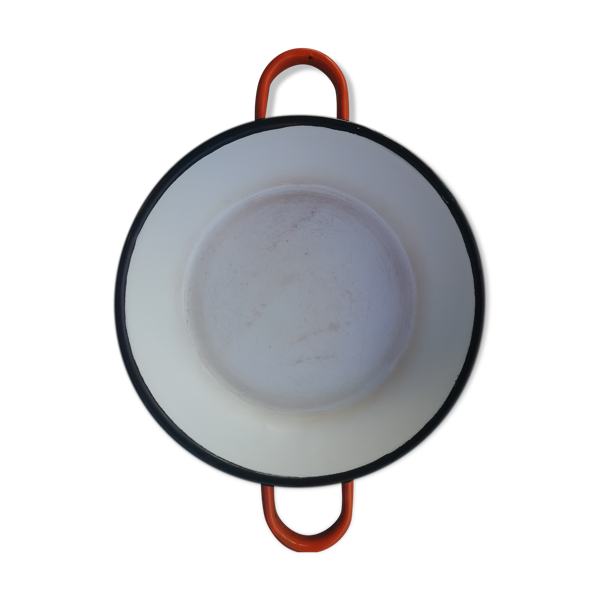 Plat en tôle émaillée orange
