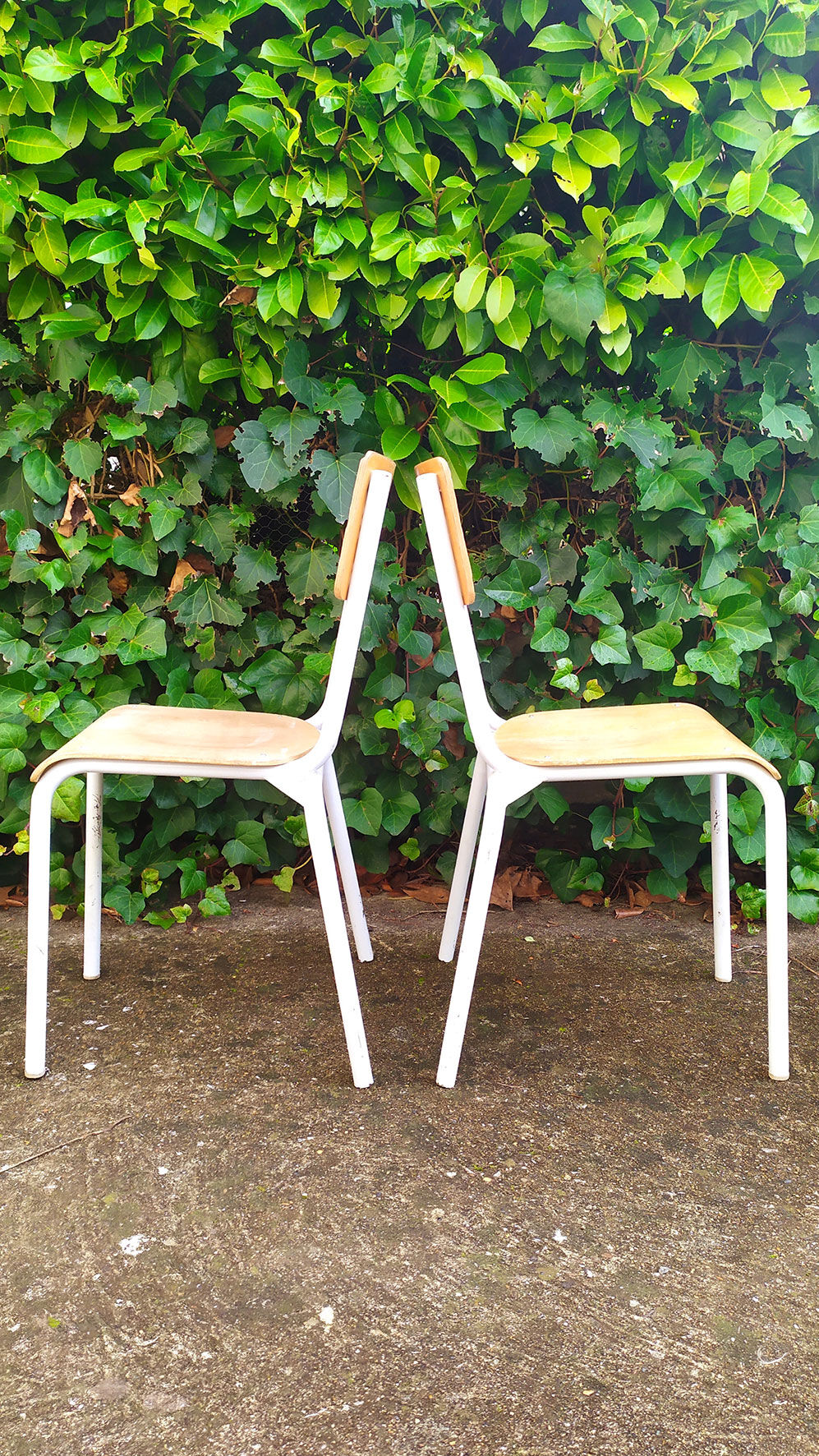 Series of 4 school chairs