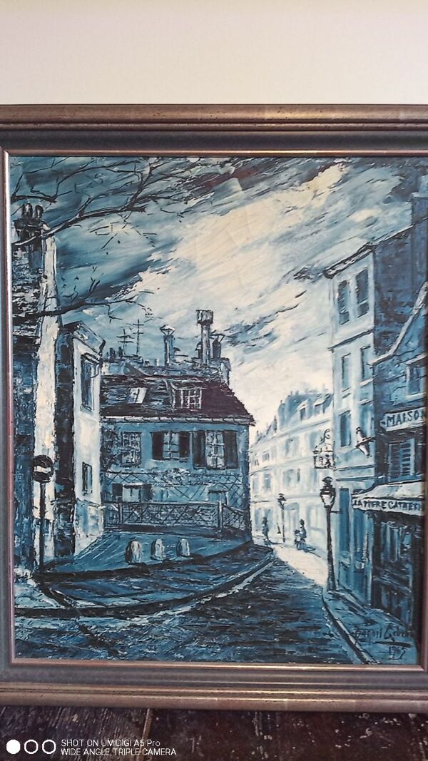 Huile sur toile signée et datée 1965, paris la nuit, Benoit Gebelin (née en 1913)