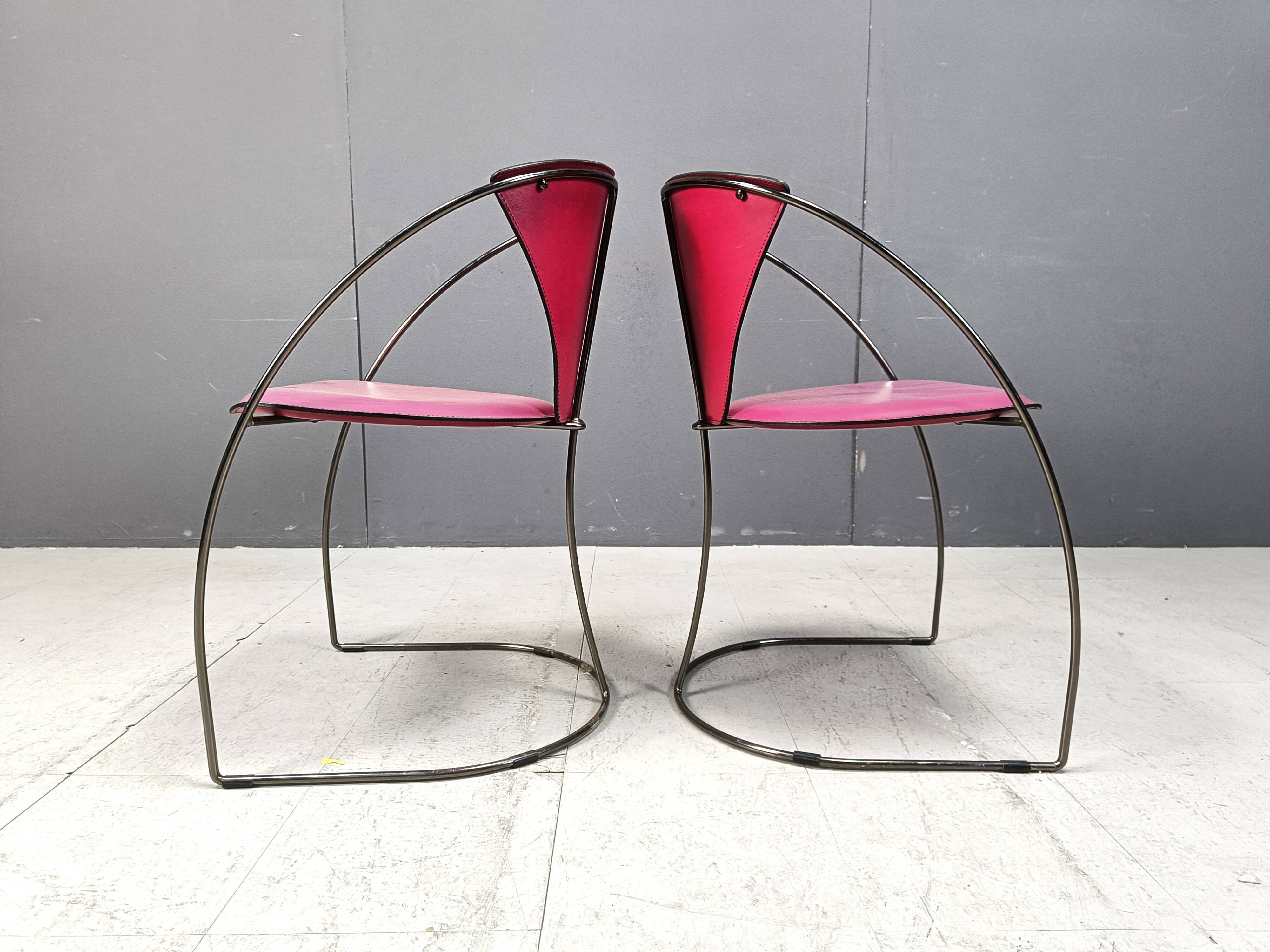 Vintage pink 'linda' dining chairs by Arrben, 1980s - set of 4