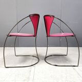 Vintage pink 'linda' dining chairs by Arrben, 1980s - set of 4