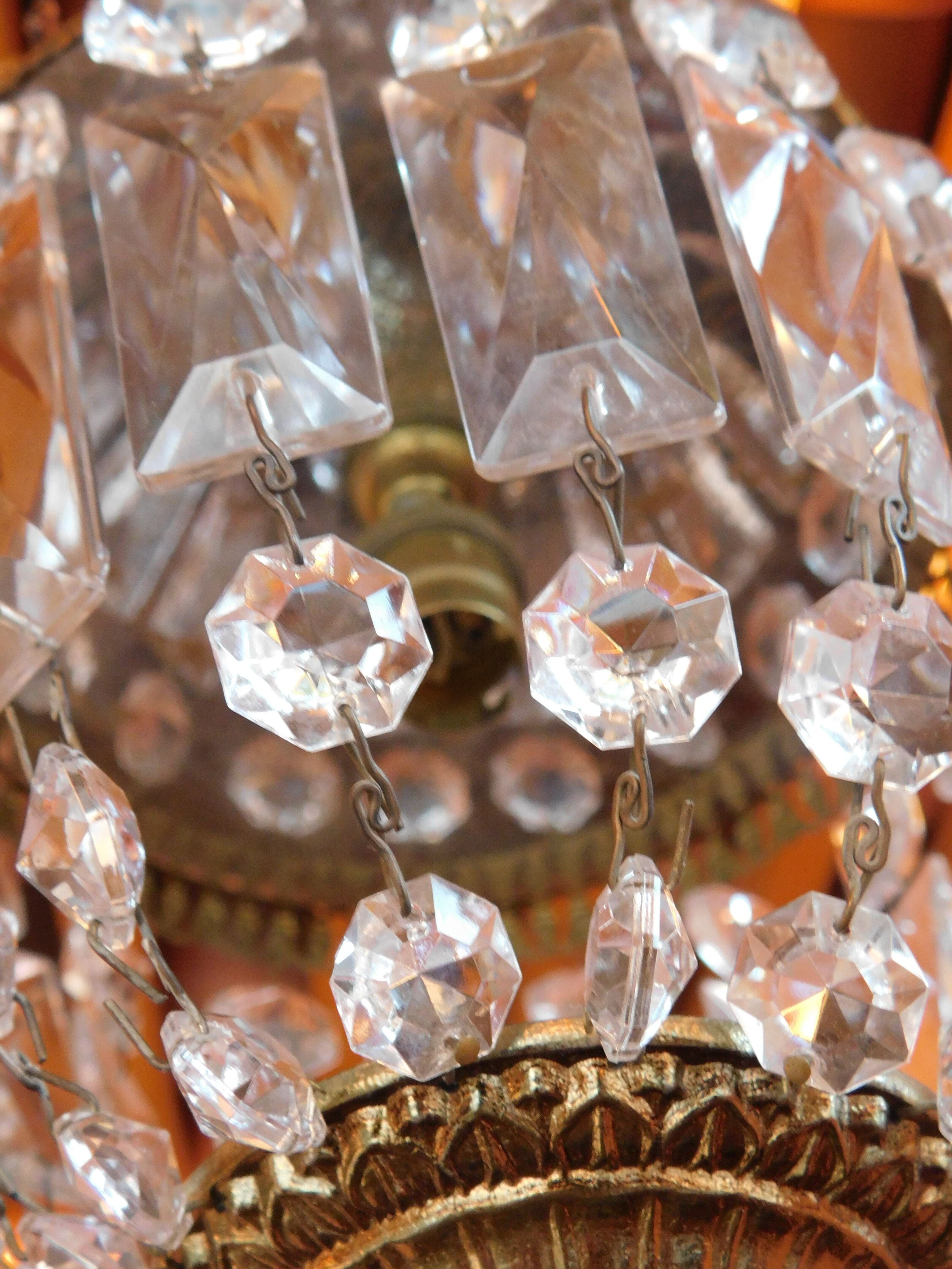 Lustre pampilles corbeille