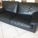 Very good quality 3-seater leather sofa in vintage style