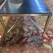 Table basse laiton et marbre