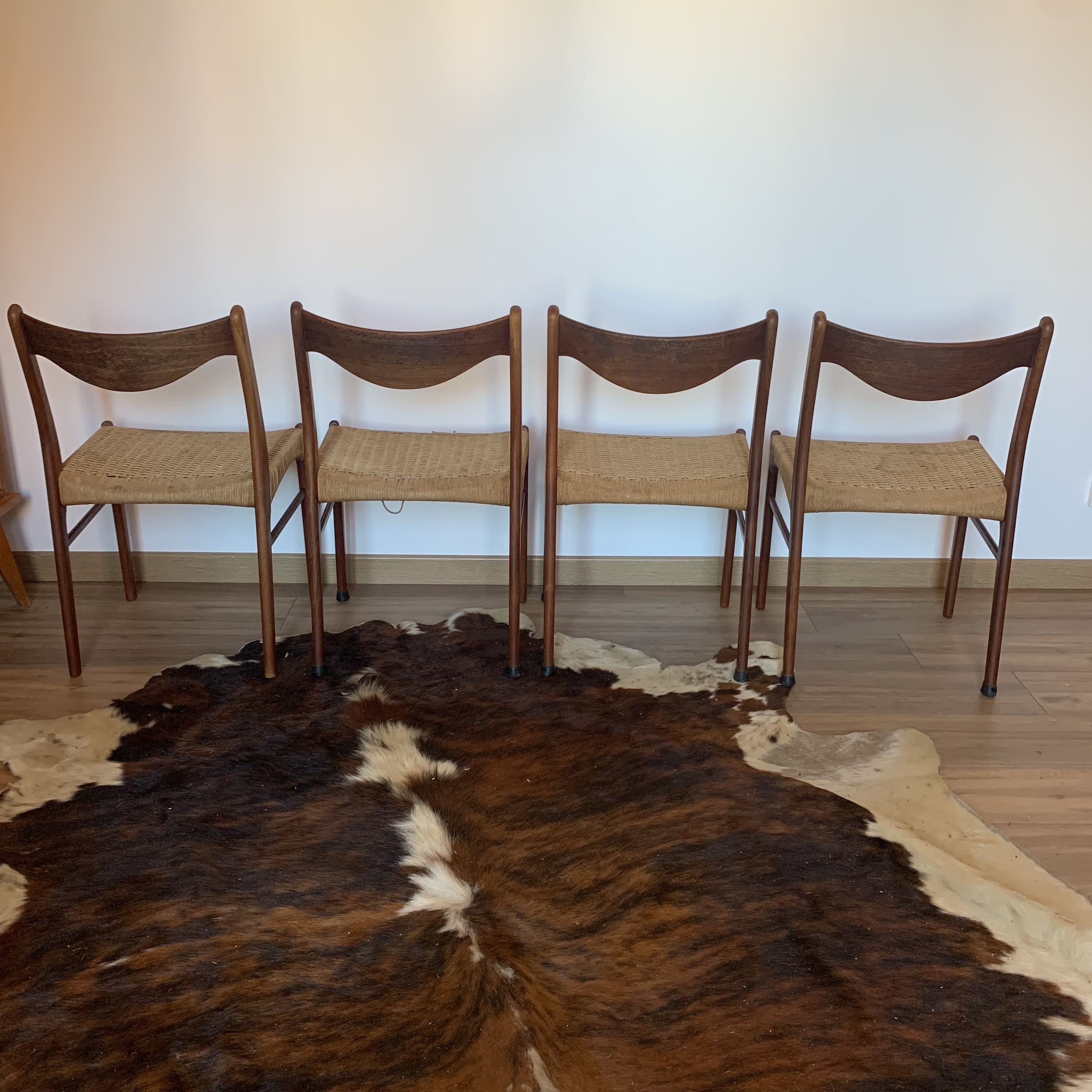 Set of 4 chairs by Arne Wahl Iversen for Glyngøre Stolefabrik 1960s