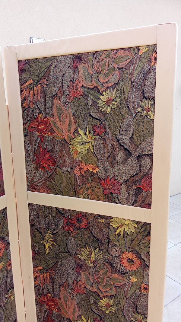 Paravent vintage en tissu
