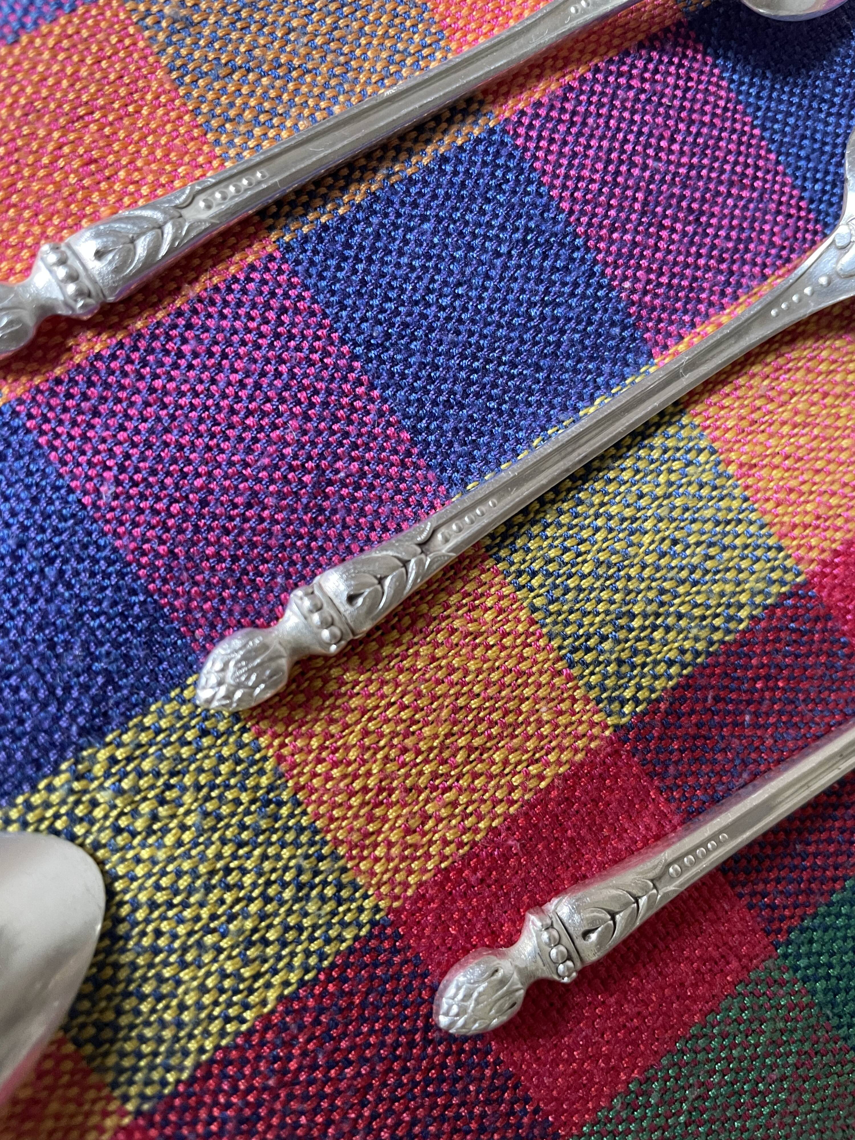 Apollo silver metal mocha spoons