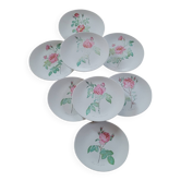 8 oval plates Salins – 1970s – Botanical roses
