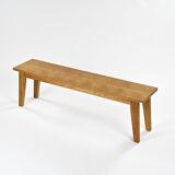 Solid oak bench, France circa 1980