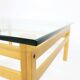 Table basse en chêne et verre, années 70