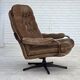 1970s, Danish swivel armchair, brown furniture corduroy.