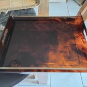 Vintage maison mercier tray in tortoiseshell lucite
