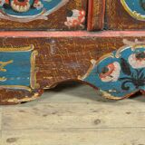 Coffre de mariage d'art populaire, daté de 1718