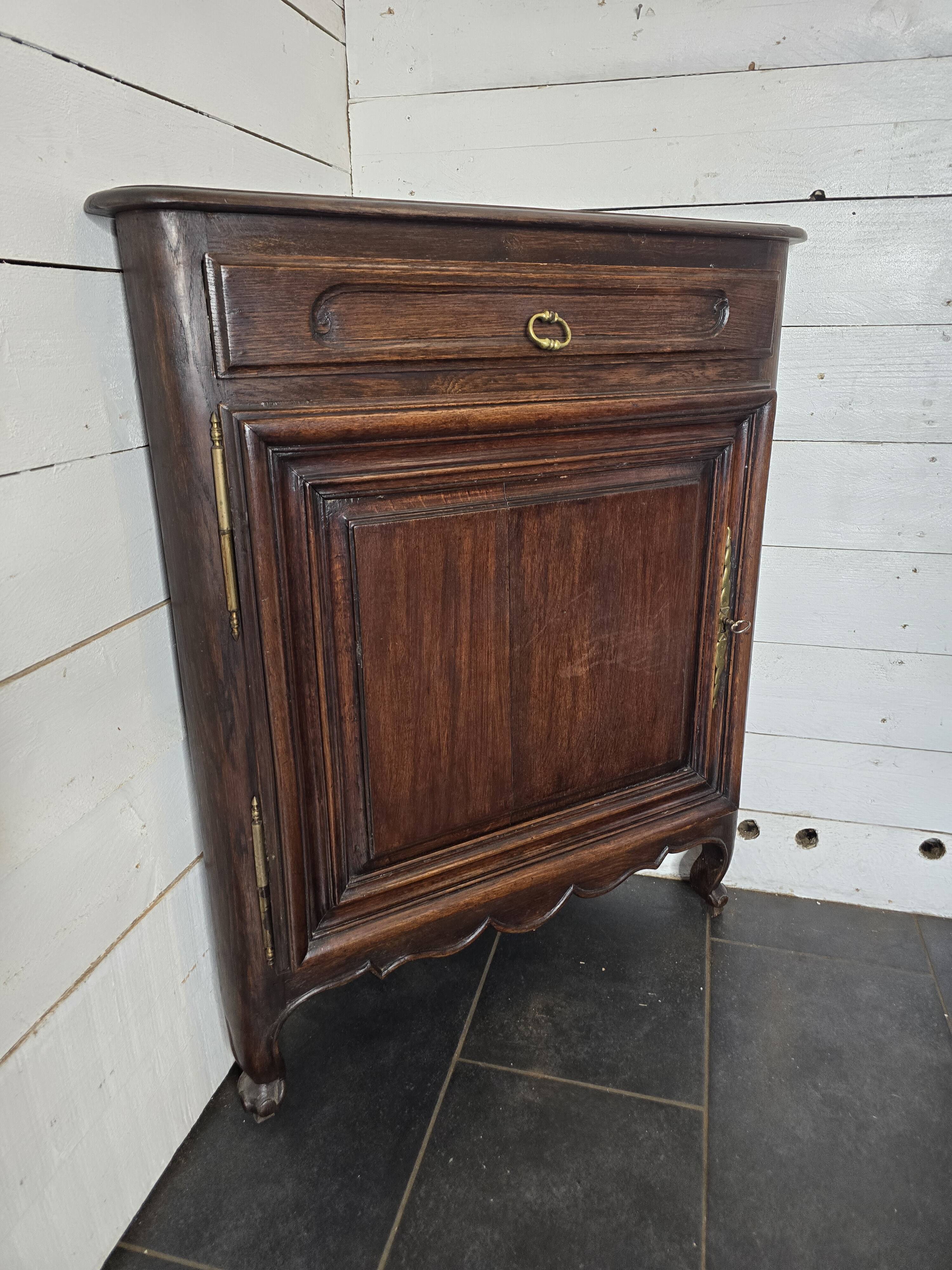 Pair of oak corner cabinets