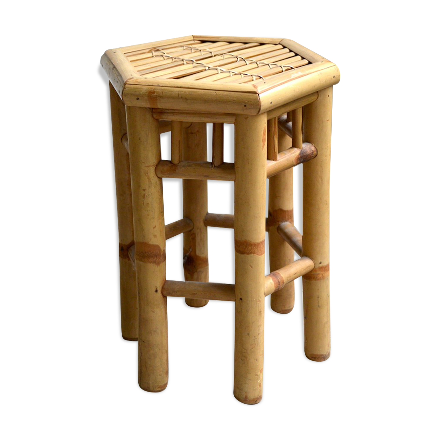 Bamboo plant holder stool
