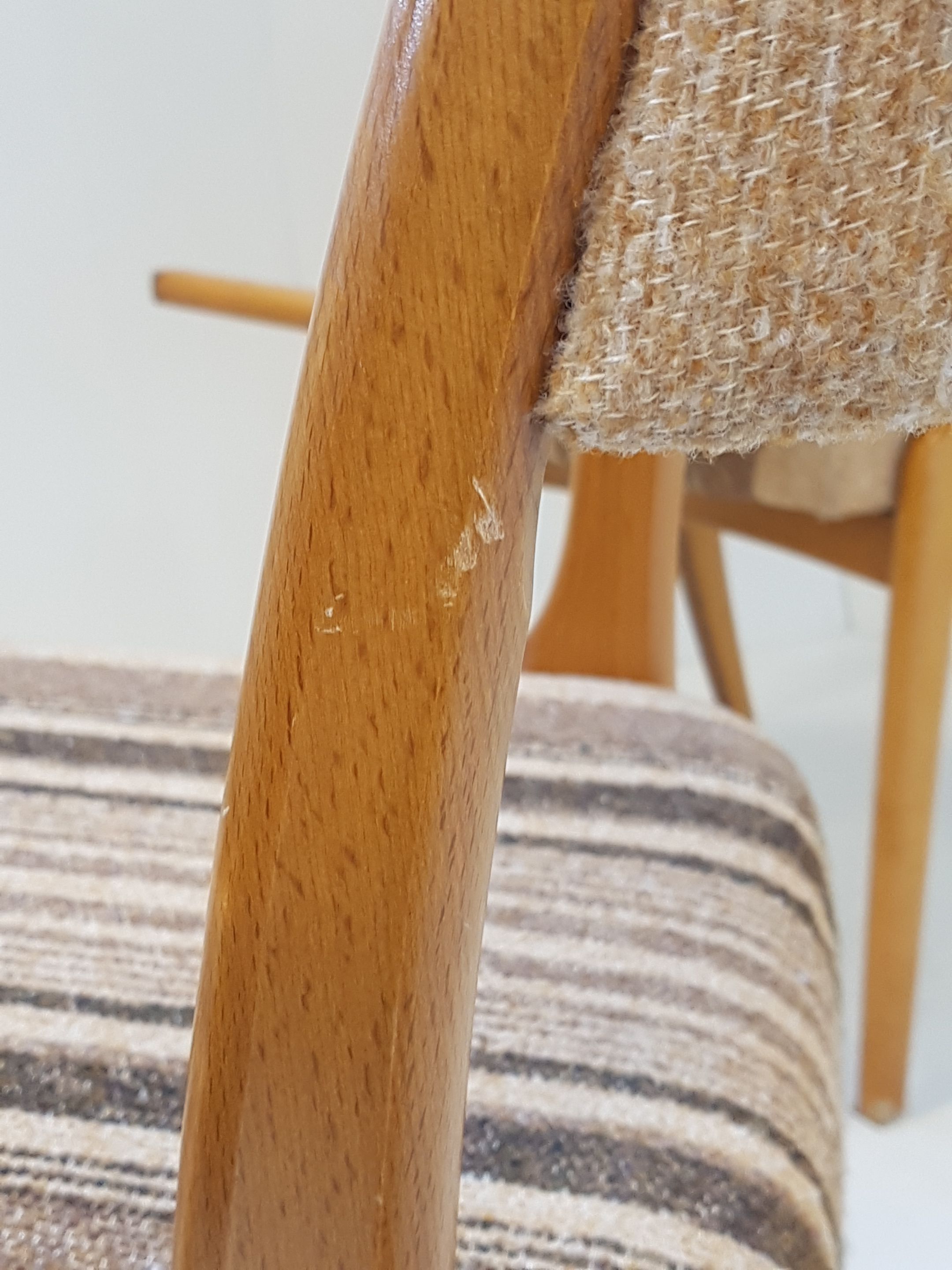 Suite de 6 chaises vintage 1970 style Baumann