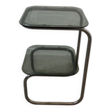 Smoked glass side table - bedside table.