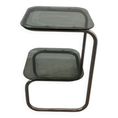 Bout de canapé - tablette - chevet en verre fumé