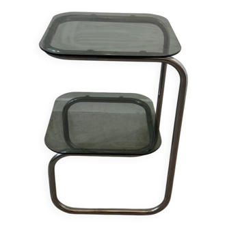 Smoked glass side table - bedside table.