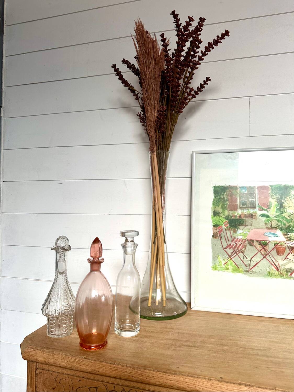 Old thick glass bottle