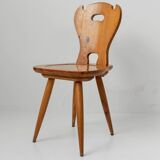 Set of 3 vintage wooden farmhouse chairs from the 1960s.