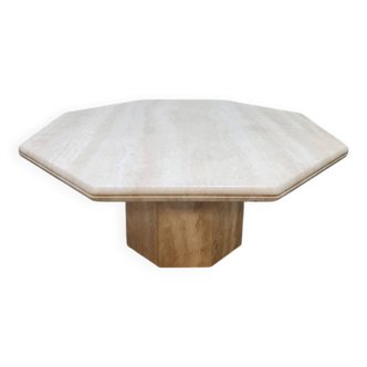Vintage travertine 'Octagon' coffee table 1970s