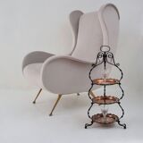 Présentoir de gâteaux Arts & Crafts style Townshends, fer et cuivre, années 1900 ca, anglais