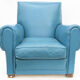Fauteuil club en cuir bleu