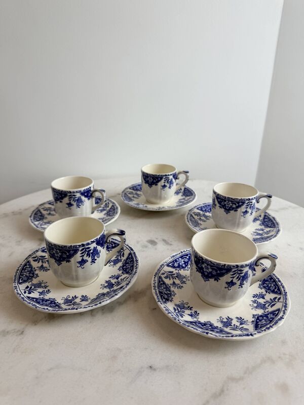 Lot de 5 tasses à café / espresso - Gien - Terre de fer