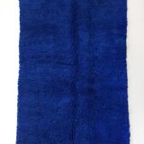 Moroccan Berber carpet beni ouarain uni blue majorelle 242x148cm