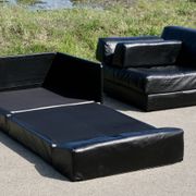 Canapé De Sede DS-76, cuir noir, modulable, Suisse, années 70