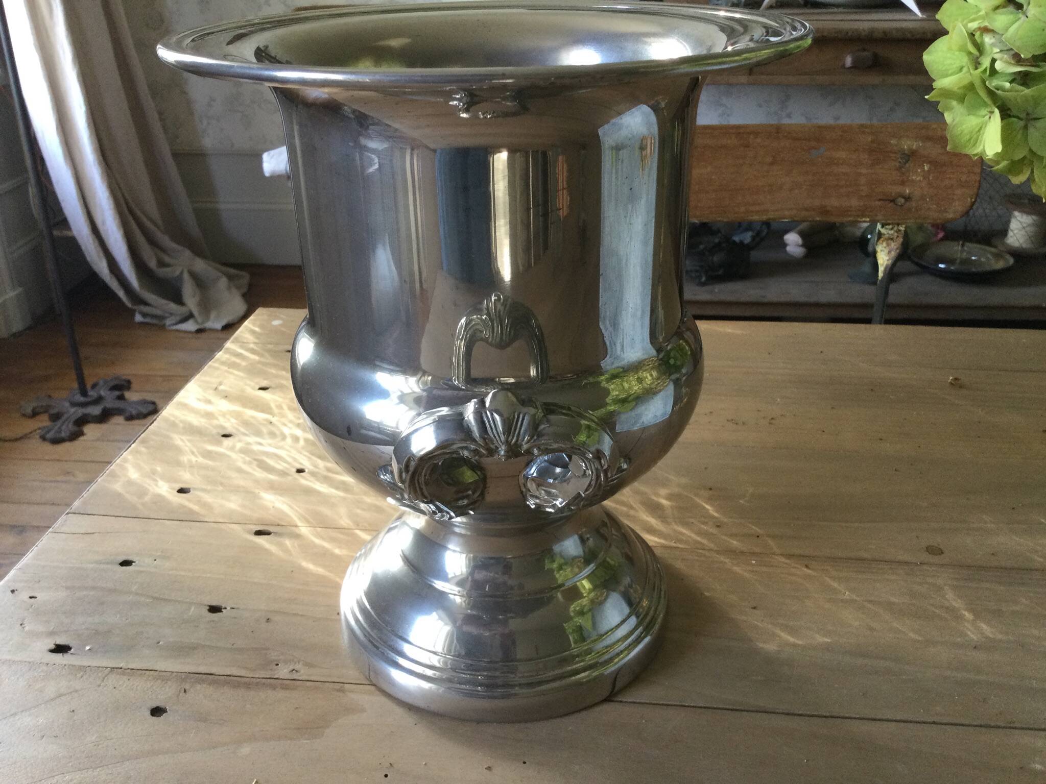 Seau à champagne métal argenté