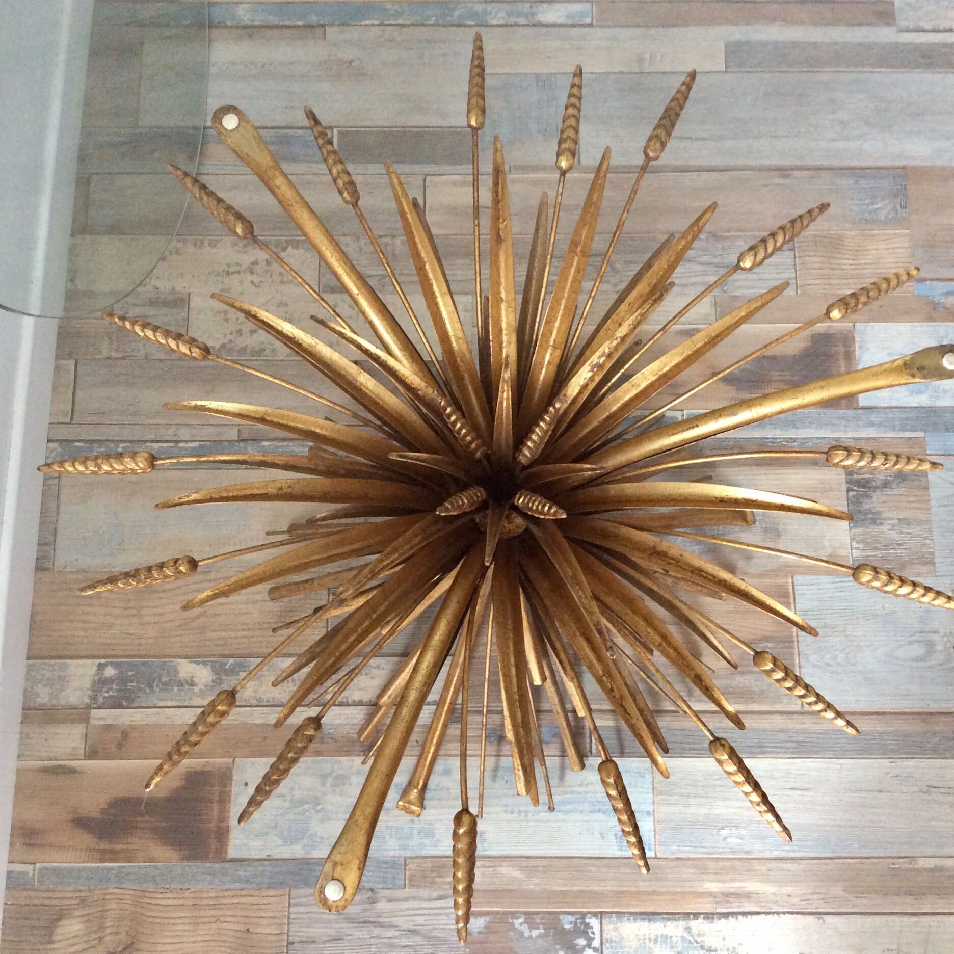 Coco Chanel table by Robert Goossens sheaf of vintage golden wheat vintage 70s