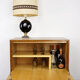 Bar storage in oak and brass, 50s - 60s