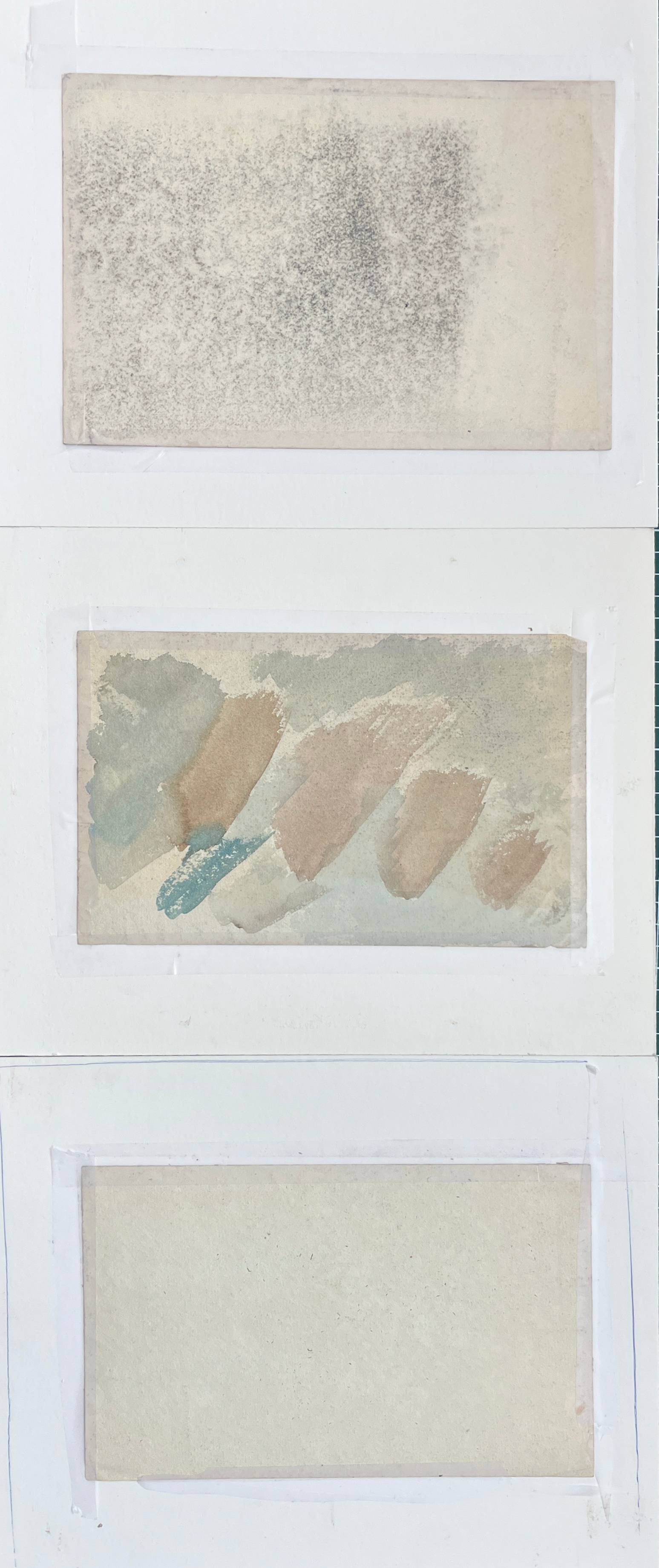 Painting Set of 3 watercolors Village and countryside early 20th century