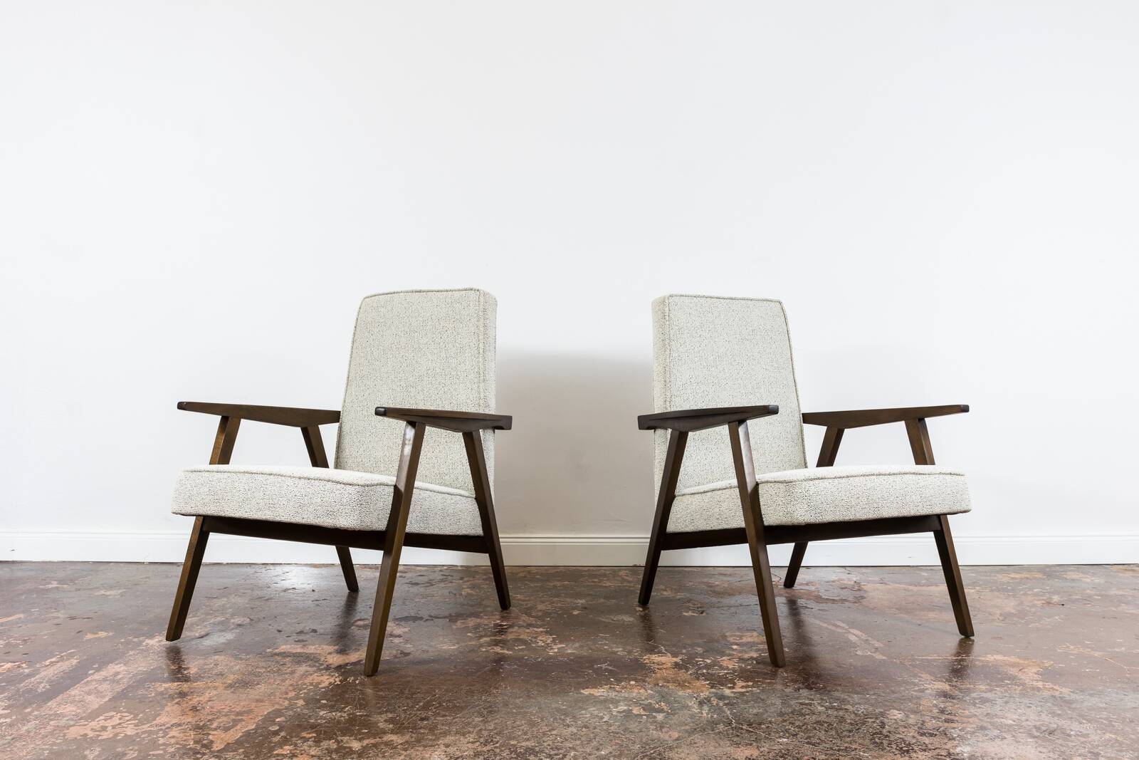 Pair of beige Mid-Century armchairs 1960's
