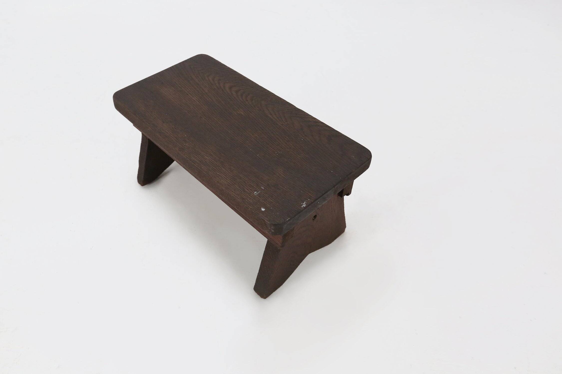 Rustic Wooden Stool with Exceptional Patina, Belgium 1880s
