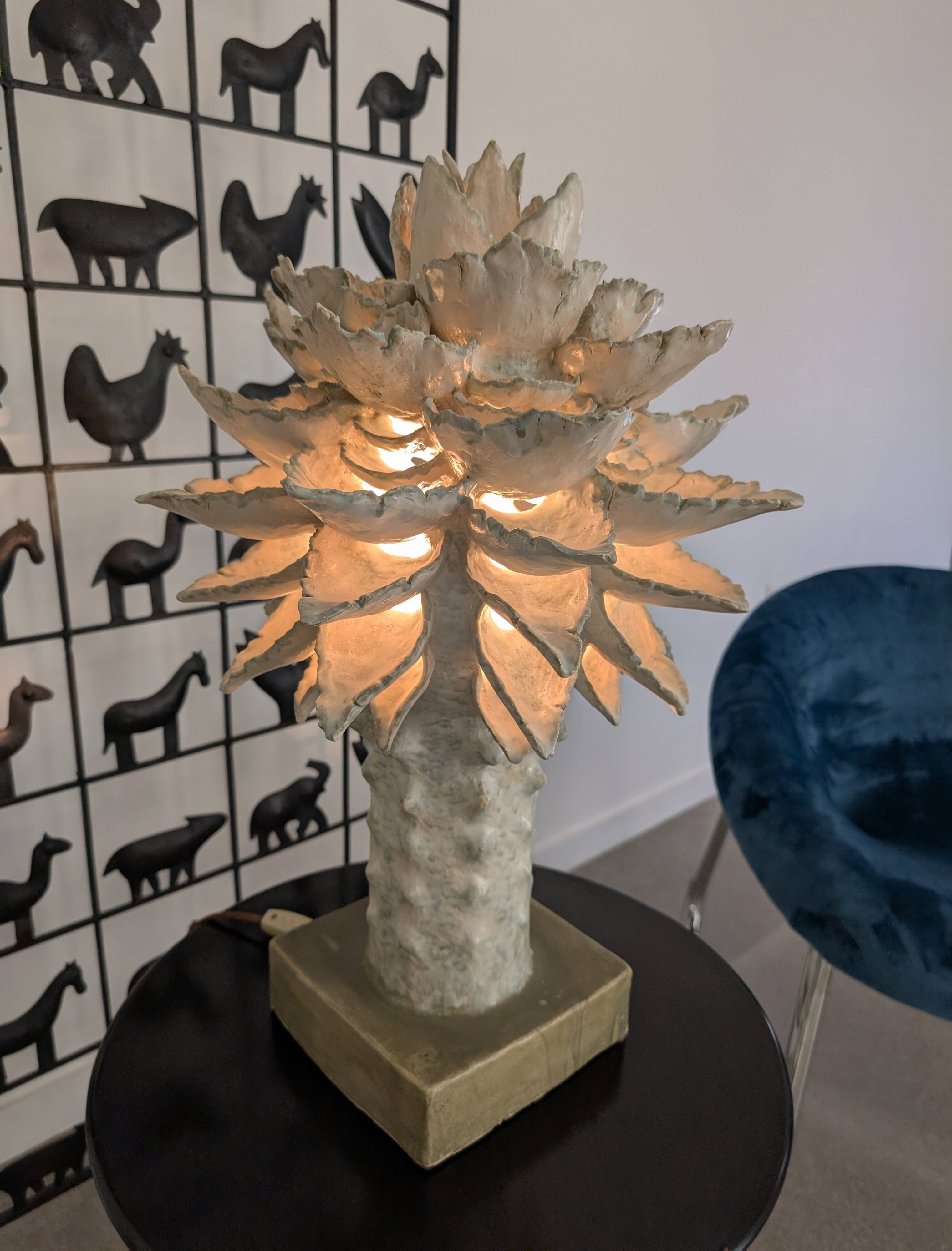 Glazed Ceramic Light Sculpture by Birthe Aksby, Denmark, 1970s