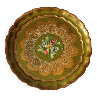 Wooden florentine tray 1970s Italy